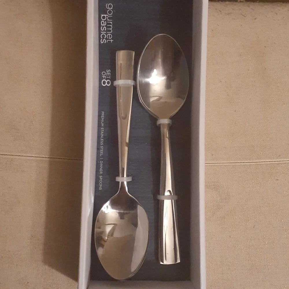 NWT GOURMET BASICS PREMIUM STAINLESS STEEL DINNER SPOONS